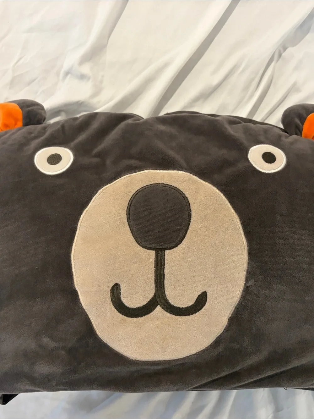 Pillowfort (Target) Bear Plush Hooded Sleeping Bag - Gray and Cream - Brand: